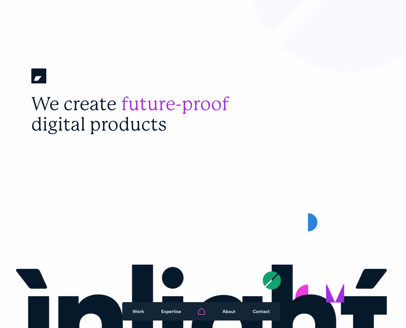Inlight agency website hero showing their composable architecture philosophy